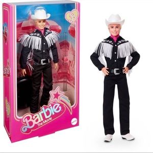 Barbie the Movie Collectible Ken Doll Wearing Black & White Western Outfit